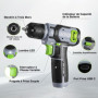 WORKPRO Perceuse Visseuse Sans Fil 8V, Visseuse Devisseuse Sans Fil Gris Vert, Accessoires 53 Pièces, avec Mandrin 10mm, LED Lum