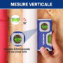 WORKPRO Niveau à Bulle Magnétique de Poche 115 mm - Semelle Aluminium - 2 en 1 Mesure Horizontale et Verticale - Rainure en V po
