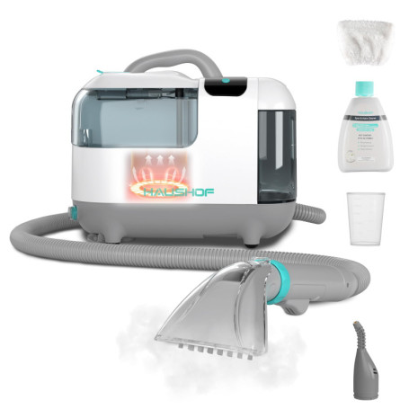 HAUSHOF StainZapper Vapo Nettoyeur de Tapis 1200W, Aspirateur Vapeur de 3 Modes de Nettoyage avec Nettoyant, Nettoyeur Profond P