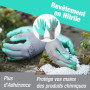 HAUSHOF Lot de 6 Paires de Gants de Jardinage Femme, Gants de Travail Anti-épines avec Enduits de Nitrile, pour Désherbage, Bêch