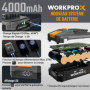 WORKPROX Coupe Bordures sans Fil 20V avec Batterie 4,0Ah, Tête Pivotante à 90°, Tondeuse Coupe-Bordures 2-en-1 Outil de Jardin, 