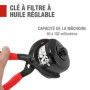 WORKPRO Clé Filtre à Huile Réglable 300mm, Pince Filtre à Huile avec Mâchoire Dentelée, Outil de Retrait de Filtre à Huile Idéal