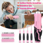 WORKPRO Boîte à Outils Pink Rose 53 Pièces avec Tournevis sans Fil 3,7 V, Caisse à Outils Complete avec Sac Durable, Trousse à O