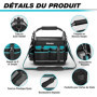 DURATECH Sac à Outils avec Grande Ouverture Supérieure, Fond Dur Etanche, Bandoulière Large Réglable, Poignée Matelassée 30,5X22