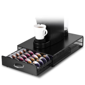 SYSYLY Porte Dosette Café,Tiroir Rangement Café Compatible avec Nespresso Vertuo Capsules,Boite Range Dosette Vertuo,Distributeu