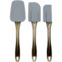 Amazon Basics Lot de 3 spatules en silicone, Rectangulaire, Gris/Or, 6.5 x 2.01 x 26.01 cm