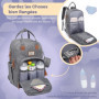 RUVALINO Sac à Dos à Langer, Sac à Langer bébé avec Matelas à Langer Portable, Porte-Sucette et Sangles de Poussette, Sac de Voy