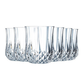 Cristal d'Arques Paris - Collection Longchamp - 6 Verres Hauts 23cl en Kwarx - Brillance, Transparence et Haute Résistance - Mou