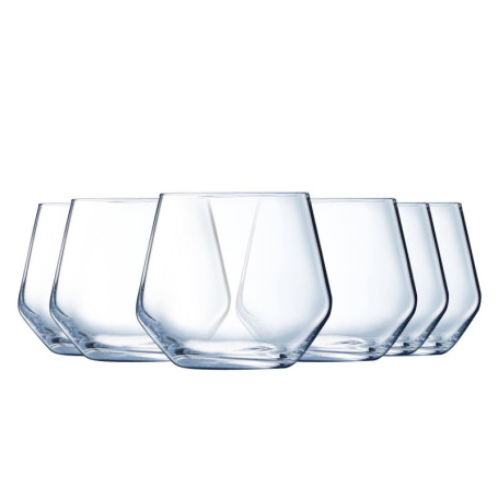 Luminarc - Collection Vinetis - 6 verres bas 36 cl - Design moderne et élégant - Fabriqués en France - Emballage renforcé