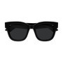 Gucci Lunettes de Soleil Carrées, Monture Noire, Verres Foncés, Logo GG Doré