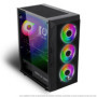 Spirit Of Gamer - Boitier PC Gamer RGB, 6 Ventilateurs 120 mm ARGB Inclus, Compatible mATX, Moyen Tour Gaming Vide avec Paroi La