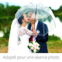 O³ Parapluie Transparent Cloche-Parapluie Resistant au Vent-Grand Paraluie Idéal pour de Jolies Photos de Mariage-Léger et Facil