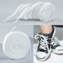 MARKETIFAR Lacets Blancs pour Baskets-4 Paires Lacet Blanc-Lacet Chaussure-Parfait pour Converse Haute-Lacets blancs plats-150 c