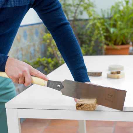 Sol-éco Scie Japonaise Ryoba 240 | Scie à bois manuelle | Lame souple à deux dentures pour une coupe transversale et longitudina