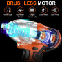 Bravolu Clé à Chocs Sans Fil, 21V Brushless 700N.m Max Boulonneuse a Choc avec 4,0Ah Batterie, Visseuse à Choc Fréquence d'impac