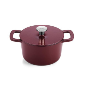 Fissler Collection Moments Cocotte En Fonte Émaillée, Ronde (20 cm), Fonction AromaStar, Compatible Induction, Rouge Bordeaux