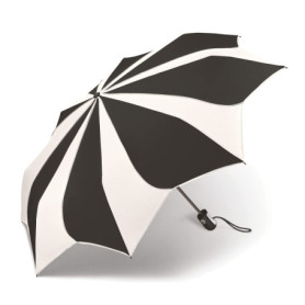 Pierre Cardin Parapluie de poche automatique - Motif tournesol - Noir et blanc - Édition noir et blanc, noir/blanc