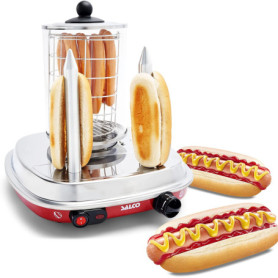 Salco Hot Dog Maker - Cuiseur vapeur de style rétro - 450 W - Avec contrôle thermique - Brochettes chauffantes pour 2 petits pai