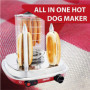 Salco Hot Dog Maker - Cuiseur vapeur de style rétro - 450 W - Avec contrôle thermique - Brochettes chauffantes pour 2 petits pai