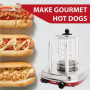 Salco Hot Dog Maker - Cuiseur vapeur de style rétro - 450 W - Avec contrôle thermique - Brochettes chauffantes pour 2 petits pai