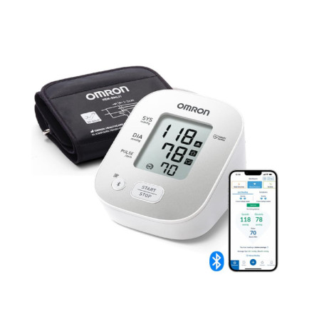 OMRON X2 Smart+ Tensiomètre bras, moniteur de tension artérielle validé cliniquement, Bluetooth, avec detection des pulsation ca