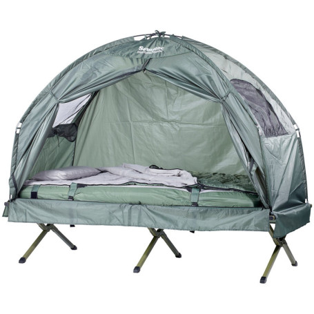 Semptec Urban Survival Technology Tente surélevée avec lit de Camp, Sac de Couchage et Matelas