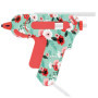 Westcott E-17201 00 Mini pistolet à colle à motif floral avec 2 bâtons de colle Turquoise/rouge