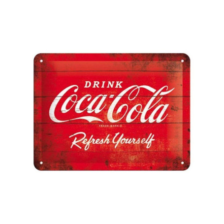 Nostalgic-Art Plaque Vintage Coca-Cola – Logo Red – Idée de Cadeau pour Les Fans de Coke, en métal, Design Retro pour la décorat
