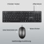 Perixx PERIDUO-117P Ensemble Clavier et Souris PS2 Filaire Standard - Disposition Allemande QWERTZ - Ensemble de Souris Optique 