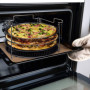 Relaxdays 10020495 Plaques de cuisson pizza lot de 4 avec support HxlxP : 20 x 32 x 32 cm avec perforation revêtement antiadhési