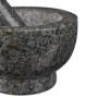 Relaxdays Mortier en granit avec pilon, robuste, pour épices, herbes, mortier en pierre polie, d. 13 cm, 250 ml, gris