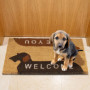 Relaxdays Paillasson Coco, Tapis antidérapant, Welcome, See You, Motif de Chien, 60x40 cm, intérieur, extérieur, Nature