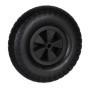 Relaxdays Roue de brouette, 4.00-6, Caoutchouc, Jante en Plastique, increvable, Charge maximale : 100 kg, Noire