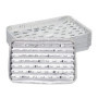 Relaxdays Barquettes Alimentaires, Lot de 25, Fond troué, Max. 260°C, Barbecue, L x P : 34 x 22 cm, Aluminium, argenté