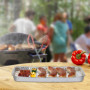 Relaxdays Barquettes Alimentaires, Lot de 25, Fond troué, Max. 260°C, Barbecue, L x P : 34 x 22 cm, Aluminium, argenté