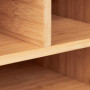 Relaxdays Support imprimante pour Bureau, 3 Compartiments, Rangement, HxLxP: 22 x 40 x 30 cm, Organiseur Bambou, Nature