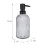 Relaxdays Distributeur de Savon, Lot de 3, Porte-Savon Liquide, Rechargeable, 400 ML, Verre et Plastique, Noir