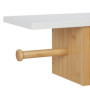Relaxdays Dérouleur Papier Toilette avec étagère, Support en Bambou, Compartiment, HxLxP : 17x50x18 cm, Nature - Blanc