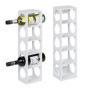 Relaxdays Étagère à vin pour 5 Bouteilles, Lot de 2, en Bambou, HxLxP : 53x14x12 cm, Cuisine et Bar, à Poser, Blanc