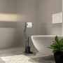 Relaxdays Serviteur WC, Non Fixe, Support pour Papier Toilette, Brosse et Porte-Brosse, 75x18,5x18,5 cm, Noir - Gris