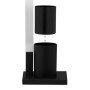Relaxdays Serviteur WC, Non Fixe, Support pour Papier Toilette, Brosse et Porte-Brosse, 75x18,5x18,5 cm, Noir - Blanc