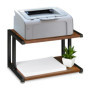 Relaxdays Support d'imprimante, Organiseur de Bureau, H x L x P : 28 x 44 x 28 cm, Design Industriel, Marron foncé/Noir