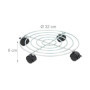 Relaxdays Support pour Plantes, Lot de 2, diamètre : 32 cm, pour Pots de Fleurs, Roues, Acier, pour intérieur, argenté