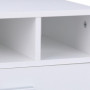 Relaxdays Support d'imprimante, avec 1 tiroir et 2 Compartiments, HLP : 22 x 40 x 30 cm, pour Le Bureau, Blanc