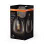 OSRAM Vintage 1906 smoke tinted LED lamp, 4.5W, 150lm, globe shape with 140mm diameter & E27 base, warm white light, straight fi