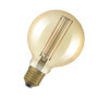 OSRAM Vintage 1906 gold tinted LED lamp, 8.8W, 806lm, globe shape with 95mm diameter & E27 base, warm white light, straight fila