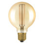 OSRAM Vintage 1906 gold tinted LED lamp, 8.8W, 806lm, globe shape with 95mm diameter & E27 base, warm white light, straight fila