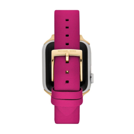 Michael Kors Bracelet pour femme Apple Watch® 38 mm, 40 mm, 41 mm, 42 mm, 44 mm, 45 mm, 49 mm en cuir fuchsia MKS8060E, rose bon