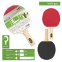 Idena 40201 - Raquette de Tennis de Table pour débutant avec Manche Droit en Bois, Un côté Lisse en Noir et Rouge