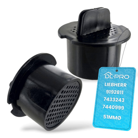 DL-pro Lot de 2 filtres à charbon actif ronds compatibles avec Liebherr 7433243 - 51 mm - Pour réfrigérateur à vin, réfrigérateu